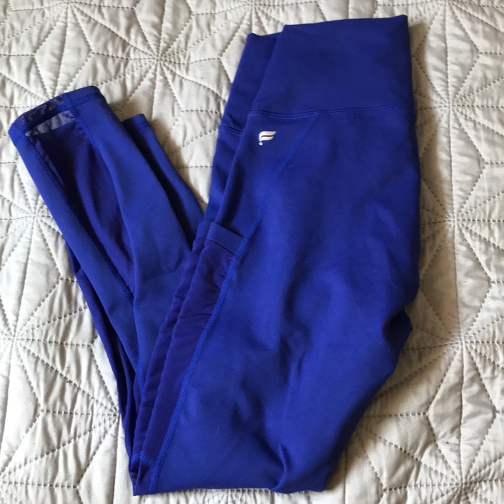 fabletics highwasted blue powerhold leggings